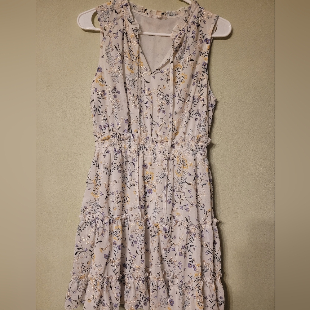 Blu Pepper floral Ruffle Tiered Dress Medium